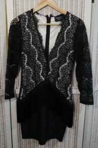 AMOR & GRACE COUTURE Women’s Black White Long Sleeve Dress Size S - Picture 1 of 3