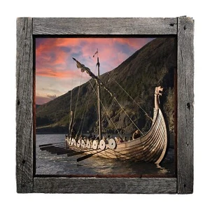 Viking Longboat - Rustic Windowscape Series Wall Decal - Peel and Stick - Picture 1 of 1