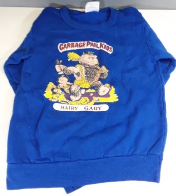 Rare! 1980's Vintage GPK GARBAGE PAIL KIDS HAIRY GARY Sweatshirt Medium Blue  - Image 1 of 4