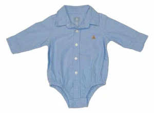 Baby Gap Neu mit Etikett blau Oxford Knopfleiste Body Kragen Oberteil Kleid Hemd Größe 3-6 M - Bild 1 von 5