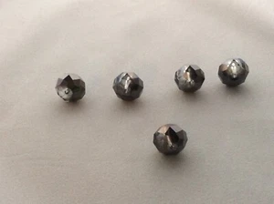 5 x smoky grey transparent&1/2 ab faceted rondelle10.5mm(h)x14mm(w).Hole app 1mm - Picture 1 of 6