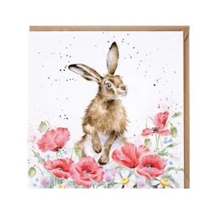 Wrendale Country Hare Birthday Card – Field of Flowers Blank Greeting Card - Picture 1 of 2