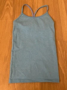 Ivivva by Lululemon Size 10 Tank Top With Built In Bra Youth Girl Blue Heathered - Picture 1 of 4