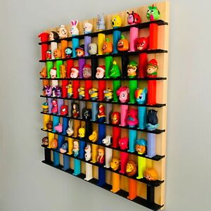 68 Wall PEZ Dispenser Display Holds 68 22" x 25" Pine Wood Paint & Stain Options