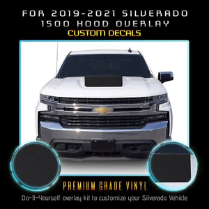 For 2019-2021 Silverado 1500 Hood Overlay Pre-cut Graphic Decal Flat Matte Vinyl - Bild 1 von 18