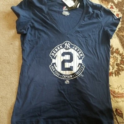 Nuevo con etiquetas Majestic New York Yankees Derek Jeter Mujer Retiro Grande L  Foto 1 de 3