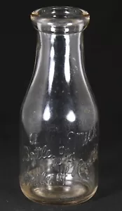 Antique 1914 Glass Milk Bottle "A Bottle of Milk is a Bottle of Health" Pint - Picture 1 of 7
