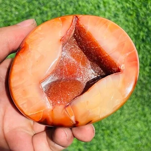425g natürliche polierte rote Zuckerachat Geode Quarz Kristall Probe Heilung - Bild 1 von 9
