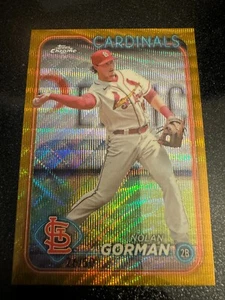 2024 Topps Chrome Nolan Gorman rifrattore onda oro #97 Cardinals SSP /50 - Foto 1 di 2