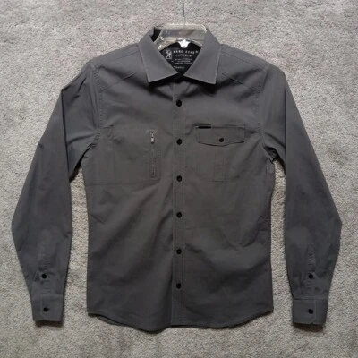 Marc Ecko Cut + Sew Button Down Shirt Mens Small Gray Long Sleeve Casual Pockets - Image 1 of 4