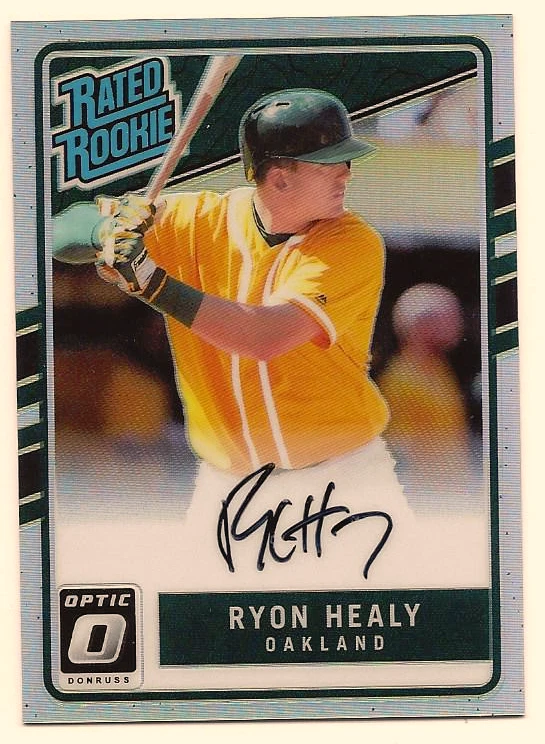 RYON HEALY 2017 PANINI DONRUSS OPTIC RATED ROOKIE ON CARD AUTO HOLO /150 - Image 1 of 1
