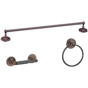 Juego de herrajes de baño de 3 piezas de bronce frotado al aceite serie Designers Impressions  - Imagen 1 de 4