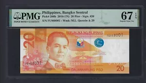 Philippines 20 Piso 2017 P206b Uncirculated Grade 67 - Picture 1 of 2