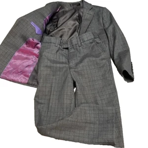 Jordano collection gray plaid boys suit Pants 6 years - Picture 1 of 3