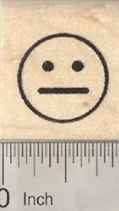 Estampilla de goma emoji cara neutra talla 0,75 pulgadas A29209 WM - Imagen 1 de 1