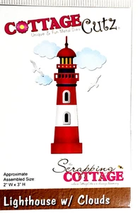Lighthouse w/ Clouds Ocean Seashore CottageCutz Metal Die CC-113 Retired 2" x 3" - Picture 1 of 2