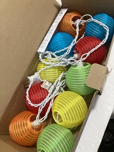  8,5 Fuß Terrasse Nylon Laterne Lichterkette: 10 Mini Multicolor 5-mehrfarbig - Bild 1 von 6