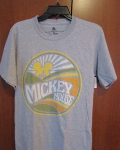 New Disney Parks Mickey Mouse 70s Tee Small Cotton Poly Bust 34 Length 28 in - Picture 1 of 5
