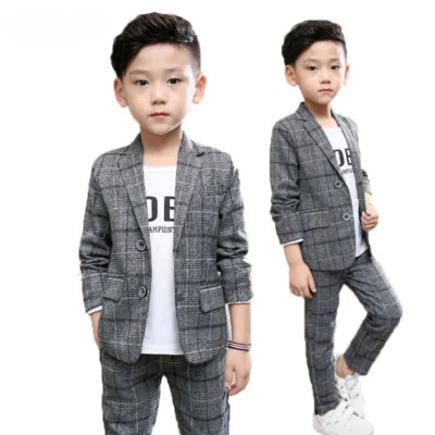 School Uniform Dress Boys Formal Birthday Suits Weddings Pants 2Pcs Kids Party - Image 1 of 4