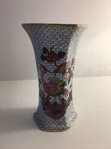 BURGESS & LEIGH - BURLEIGH WARE - CHINESE BIRD VASE Blue & White 14cm Tall - Picture 1 of 11