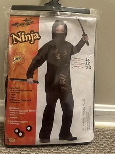 Ninja Halloween costume Black And Gold.  , Child Large 12-15 NWT - Picture 1 of 5