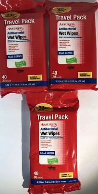 3pk 40ea =120 Total Assured Wet Cloths Travel Pk -SHIPS N 24 HOURS - Image 1 of 4