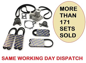 FOR MITSUBISHI L200 K74 2.5TD 4D56 WATER PUMP, TIMING TENSIONER & BELT KIT- NEW - Picture 1 of 2