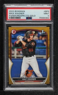 2023 Bowman Prospects Gold /50 Max Wagner #BP-8 PSA 9 MINT - Image 1 of 2
