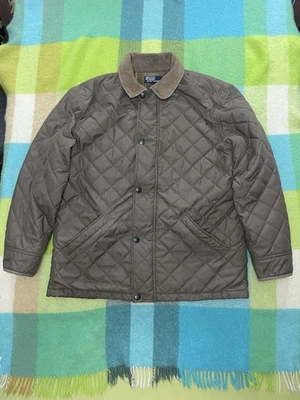 Vintage Polo Ralph Lauren Quilted Olive Suede Collar Jacket Mens Size Large  - Image 1 of 4
