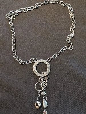 Collar Patricia Locke Tono Plata Firmado Declaración con Cristales Multicolores Foto 1 de 4