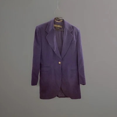 Blazer Escada Margaretha Ley Mujer Azul Vintage Talla 38 Hecho en Alemania 100% Lana Foto 1 de 3