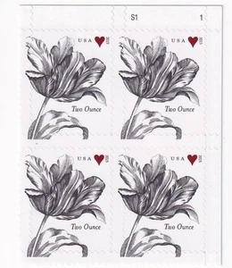 STAMP US SCOTT 5002 "Tulip & Heart" TWO OUNCE 2015 MNH PB OF 4 UR - Picture 1 of 1