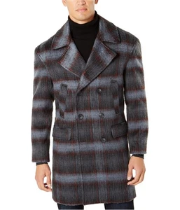 I.N.C Mens Grunge Plaid Top Coat, Black, Small - Picture 1 of 1