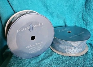 2 Jaclyn Smith Holiday Ribbon Midnight Clear Wired,1 New 100 Feet. 1 missing  - Picture 1 of 5