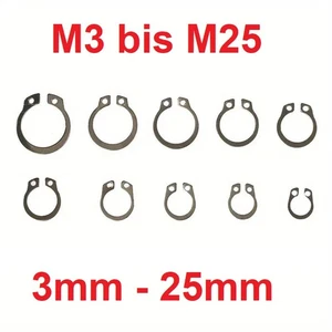 Sicherungsring M3 bis M25 DIN 471 Außen, Seegering, Edelstahl A2, 3mm - 25mm - Picture 1 of 120