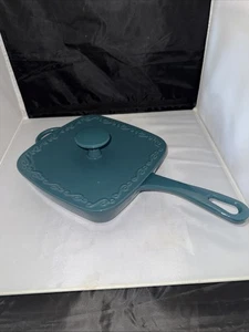 Technique Teal Square 8” Covered Cast Iron Pan - Picture 1 of 7