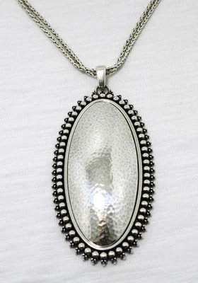 Collar Colgante Brighton TELLURIDE NUEVO CON ETIQUETAS $98 Largo Convertible Grande Plata Martillada Foto 1 de 3