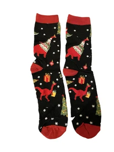 NIP Novelty Dinosaurs Christmas Unisex Socks - Picture 1 of 3