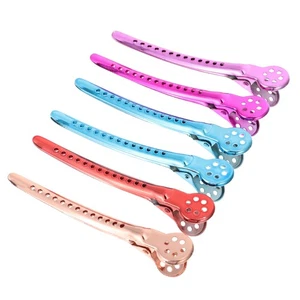 Pinzas de posicionamiento del cabello 6 piezas pinzas de seccionamiento de agarre para peinado peluquería salón - Imagen 1 de 12