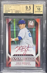 2013 Elite Extra Edition Elite Kris Bryant RC Rookie AUTO #d /25 BGS 9.5 RED INK - Picture 1 of 2