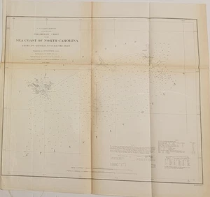 1856 US Coast Survey nautical chart sea coast Pamplico North Carolina Bache - Picture 1 of 8