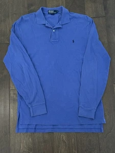 Polo Ralph Lauren Polo Para Hombres M Azul Malla Manga Larga Azul Marino Logo de Poni - Imagen 1 de 6