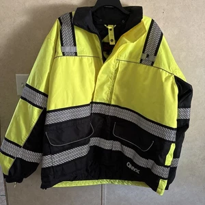 GSS Onyx Series Hi Vis Reflective Safety Rain Jacket Teflon Fabric 3XL - Picture 1 of 8
