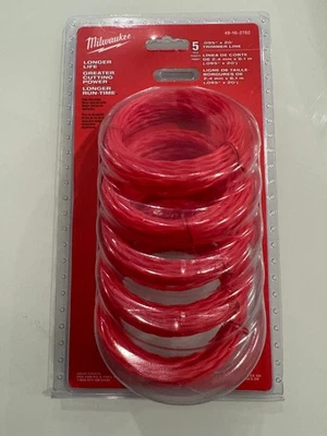 Триммерная леска Milwaukee 49-16-2782 0,095 дюйма x 20 футов предварительно нарезанная упаковка 5 шт. (лот из 2) - Изображение 1 из 2