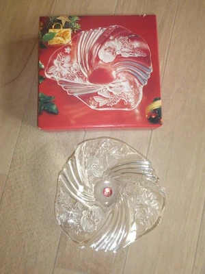 NEU: Glasschale von Waltherglas, Weihnachts-Schale satiniert, Zierschale Walther - Bild 1 von 4