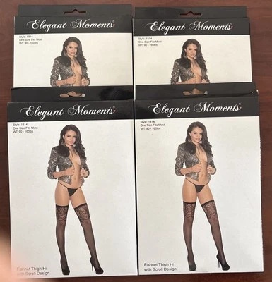 4- Sexy muslo de red negra con diseño de desplazamiento. Foto 1 de 2