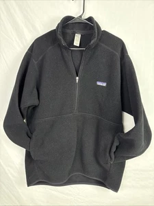 Patagonia Made In USA Vintage Synchilla Pull Over Black Size Large - Bild 1 von 7