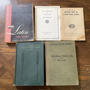 Vintage Latin Textbooks, Vocabulary, Year 1 &2 Review Text Books - Imagen 1 de 13
