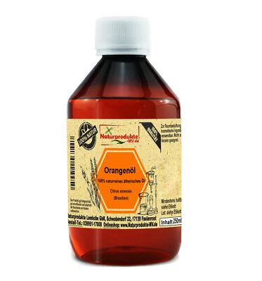 NATURPRODUKTE LEMBCKE GBR (59 EUR/l) Orangenöl süß (250 ml) 100% naturreines ätherisches Öl Orangen