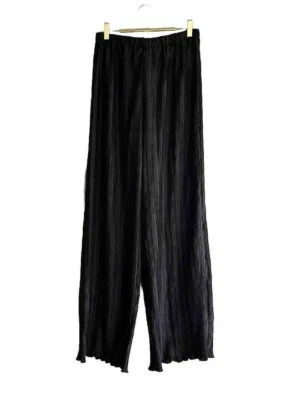 Motel Rocks Black Pleated Elastic Waistband Palazzo Pants Sz. M NWT! - image 1 of 4
